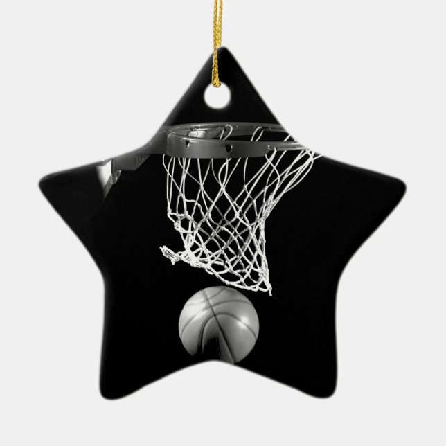 Svartvit basket julgransprydnad keramik (Framsidan)