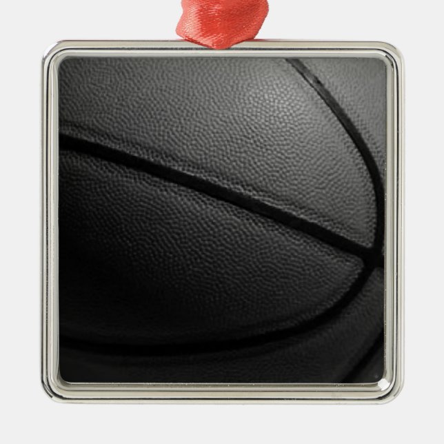 Svartvit basket julgransprydnad metall (Framsidan)