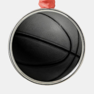 Svartvit basket julgransprydnad metall