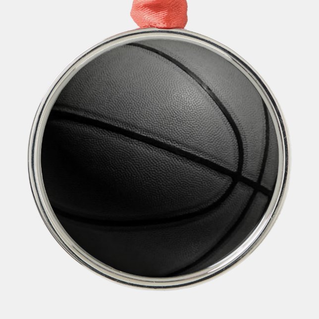 Svartvit basket julgransprydnad metall (Framsidan)