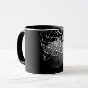 Svartvit basket mugg