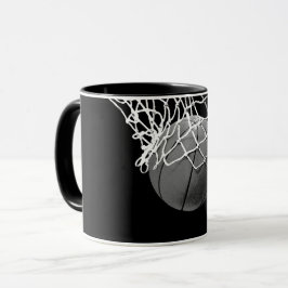 Svartvit basket mugg