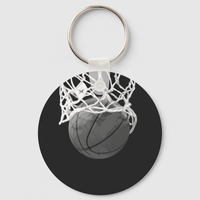 Svartvit basket nyckelring (Framsida)