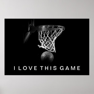 Svartvit basket Poster i Kärlek det här spelet