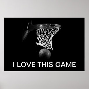 Svartvit basket Poster i Kärlek det här spelet