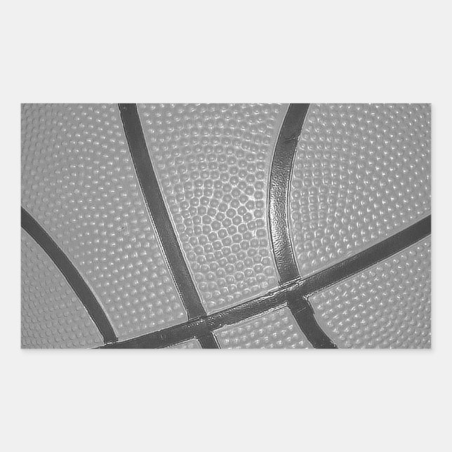 Svartvit basket rektangulärt klistermärke (Framsida)