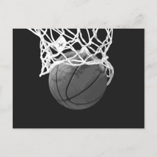 Svartvit basket vykort