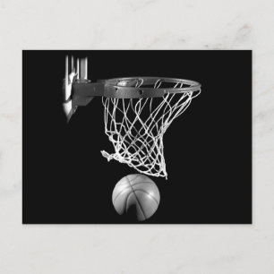 Svartvit basket vykort