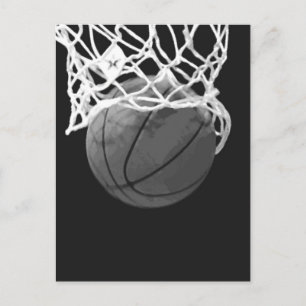 Svartvit basket vykort