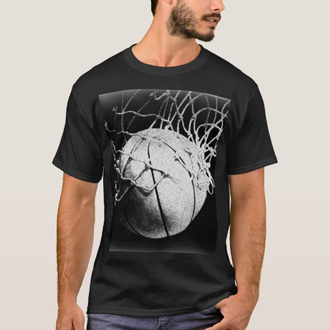 Svartvit basketboll Art Tee (Framsida)