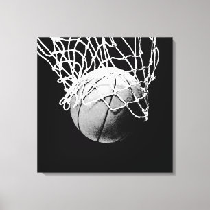 Svartvit basketboll canvastryck