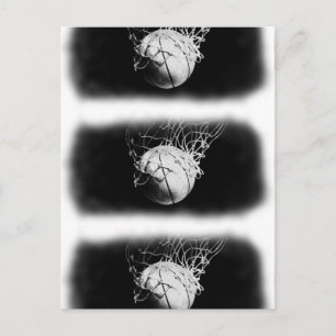 Svartvit basketboll vykort