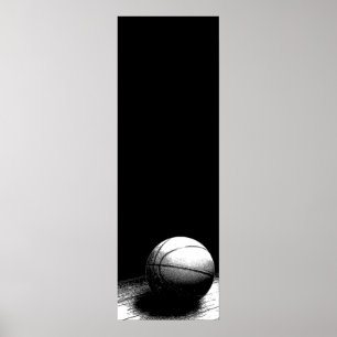 Svartvit basketbolldörr Poster