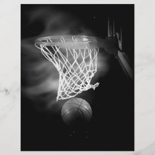 Svartvit Basketbollsfläktar Reklamblad