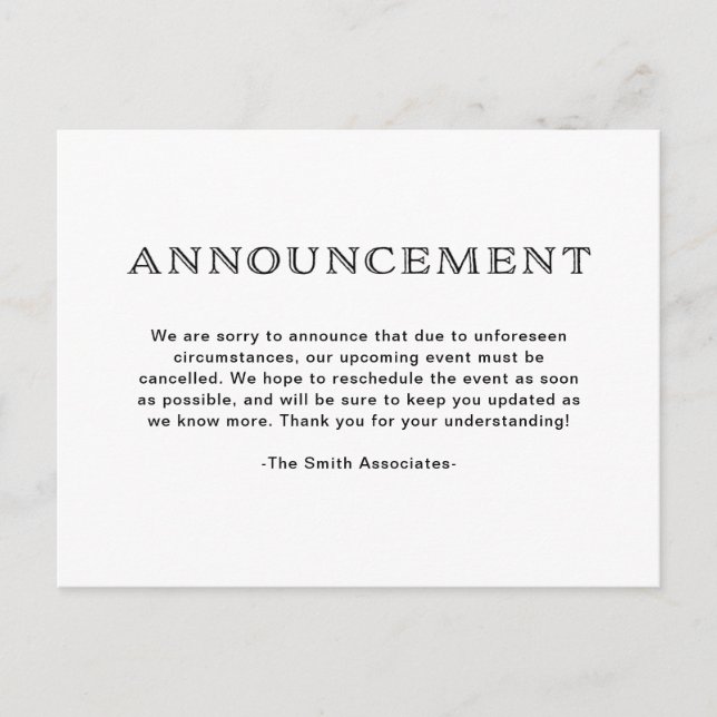 Svartvit baslinjering av Elegant Meddelande Vykort (Framsida)