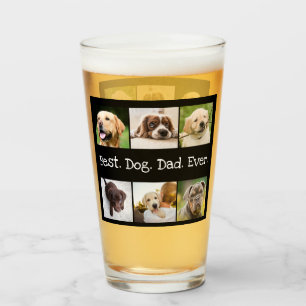 Svartvit bästa Hund Pappa någonsin 6 fotokollage Glaskopp