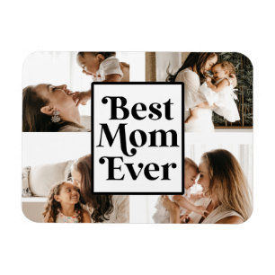 Svartvit bästa Mamma någonsin, Anpassningsbar Foto Magnet