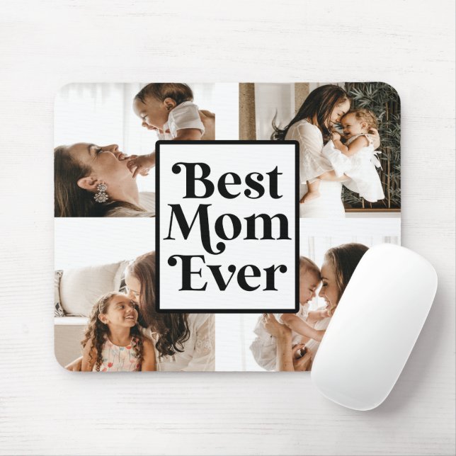 Svartvit bästa Mamma någonsin, Anpassningsbar Foto Musmatta (Med mus)