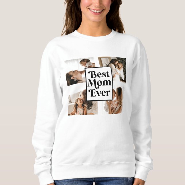 Svartvit bästa Mamma någonsin, Anpassningsbar Foto T Shirt (Framsida)