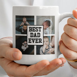 Svartvit bästa Pappa någonsin, Anpassningsbar Foto Kaffemugg