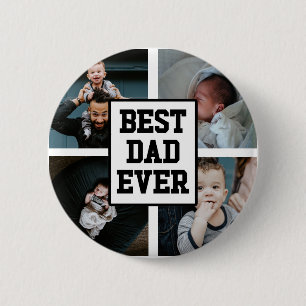 Svartvit bästa Pappa någonsin, Anpassningsbar Foto Knapp