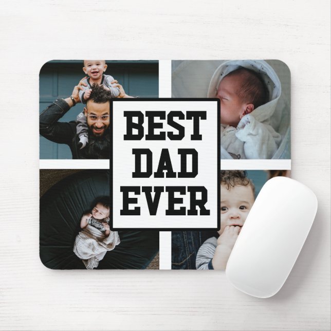 Svartvit bästa Pappa någonsin, Anpassningsbar Foto Musmatta (Med mus)