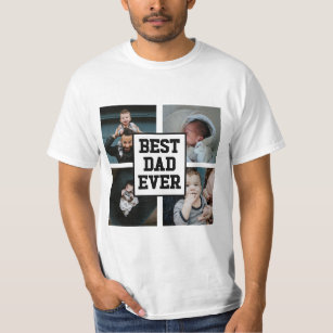 Svartvit bästa Pappa någonsin, Anpassningsbar Foto T Shirt