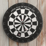 Svartvit bästa Pappa någonsin Dartboard Darttavla<br><div class="desc">Slå markeringen med den här eleganta svarta och vita ritytan, designad för bästa Pappa någonsin! Oavsett om han är en säsongsbetonad proffs eller bara leker för roligt är den här snyggtens ritbord perfekten för att fira hans kunskaper - både på och utanför bordet. Ett underbart tillägg till hans manliga grotta,...</div>
