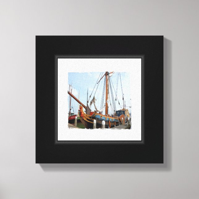 Svartvit båt Canvas (Framsida)