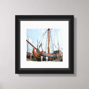 Svartvit båt Canvas