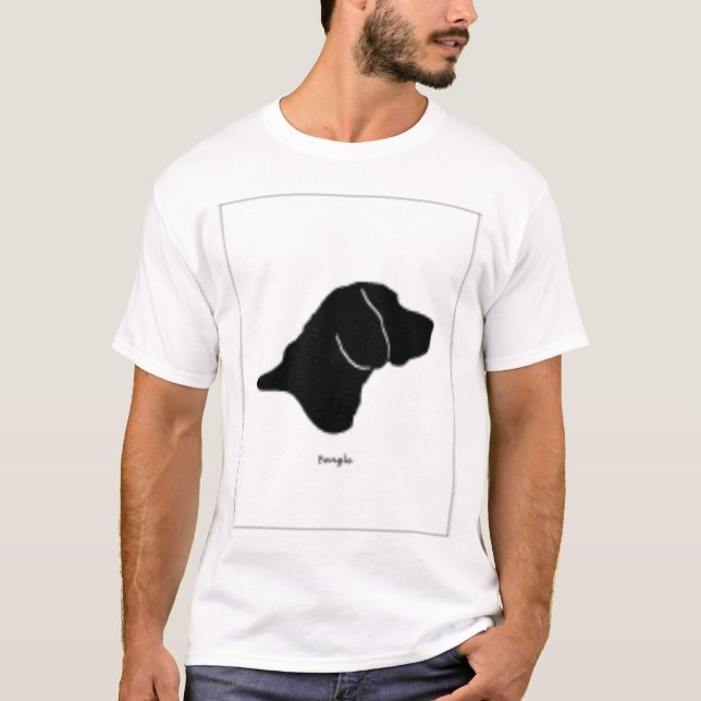 Svartvit Beaglesilhouette Tee (Framsida)