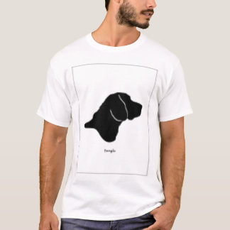 Svartvit Beaglesilhouette Tee Shirt