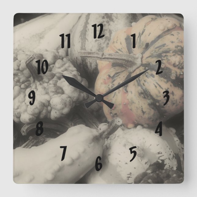 Svartvit befruktning i land fyrkantig klocka (Framsida)