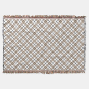 Svartvit beige, diagonalt ljus i mönster filt