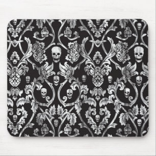 Svartvit bekymrad skalledamask. musmatta