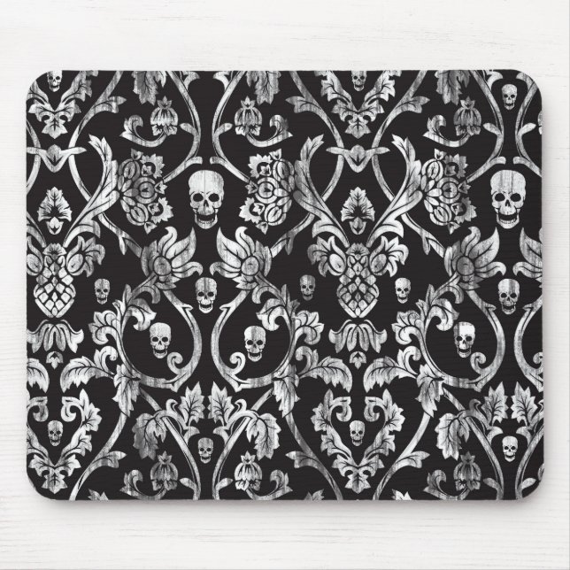 Svartvit bekymrad skalledamask. musmatta (Framsidan)