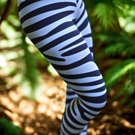 Svartvit benmjöl från zebra tryck Rand Leggings
