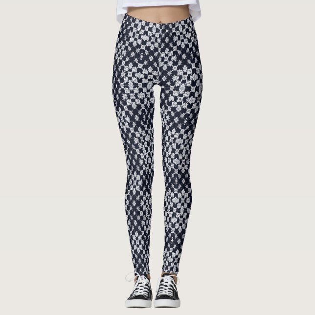 Svartvit bensin leggings (Framsida)