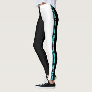 Svartvit bensin leggings