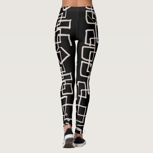 Svartvit bensin leggings (Baksida)
