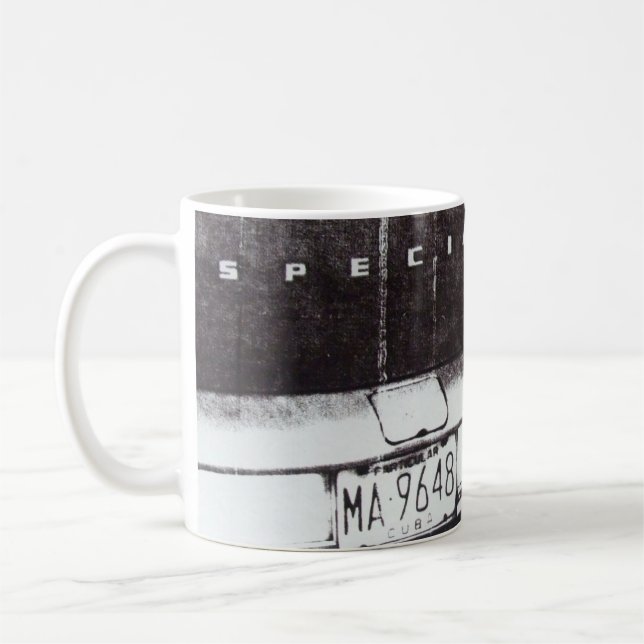 Svartvit bil kaffemugg (Vänster)