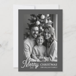 svartvit bild julkort