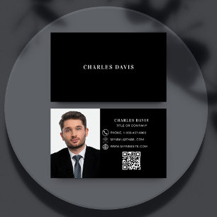Svartvit bild Qr-kod Visitkort