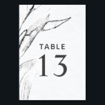 Svartvit bildlöv Bröllop Bordsnummer<br><div class="desc">Det här contemporary bröllop-bordsnumret är skapat för att matcha vår "Black and White Graphic Leafage Bröllop"-samling och har en svartvit grafisk bladbild i abstrakten som kompletteras med trendig mörk grått serif typsnitt. Du kan enkelt anpassa bordsnumret genom att redigera mallen fält. Kontakta mig gärna på acherryonthecake@hotmail.com om du vill ha...</div>