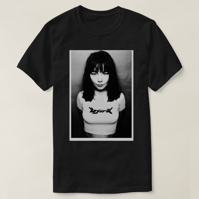 Svartvit Björk-vykort på 90-talet T Shirt (Design framsida)