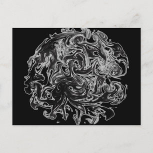 Svartvit Bläck Swirl Vykort