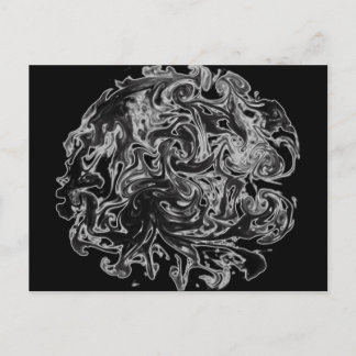 Svartvit Bläck Swirl Vykort