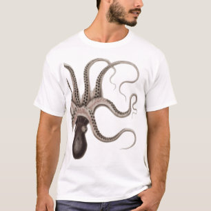 Svartvit bläckfisk t shirt