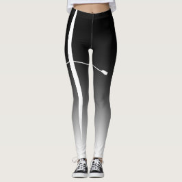 Svartvit bläckhaltig besättning leggings