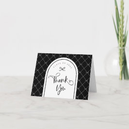 Svartvit bladig skript, foto Studenten Tack Kort